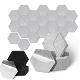 Sonnewelt Akustikplatten Wandpaneele Selbstklebend 12/18 Stück Hexagonal Kerben