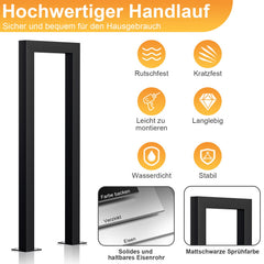 Sonnewelt Treppengeländer U-förmige Handlauf 75cm