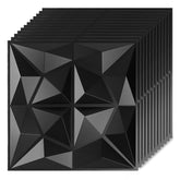 Sonnewelt 3D Wandpaneele 12 Stück 30x30cm Rund Diamant Schwarz