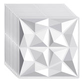 Sonnewelt 3D Wandpaneele 12 Stück 50x50cm Rund Diamant Weiß
