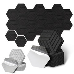Sonnewelt Akustikplatten Wandpaneele Selbstklebend 12/18 Stück Hexagonal Schlieren