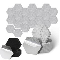 Sonnewelt Akustikplatten Wandpaneele Selbstklebend 12/18 Stück Hexagonal Kerben