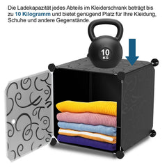 Sonnewelt Multifunktionaler Kleiderschrank mit Haken und Kleiderbügel