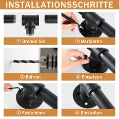 Sonnewelt Handlauf Treppe Edelstahl Handlauf Schwarz