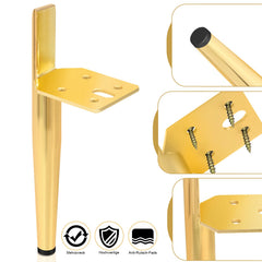 Sonnewelt 4er Set Metall Möbelfüße Schrankfüße Gold