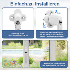 Sonnewelt Fenstergriff Abschließbar Aluminium mit Key